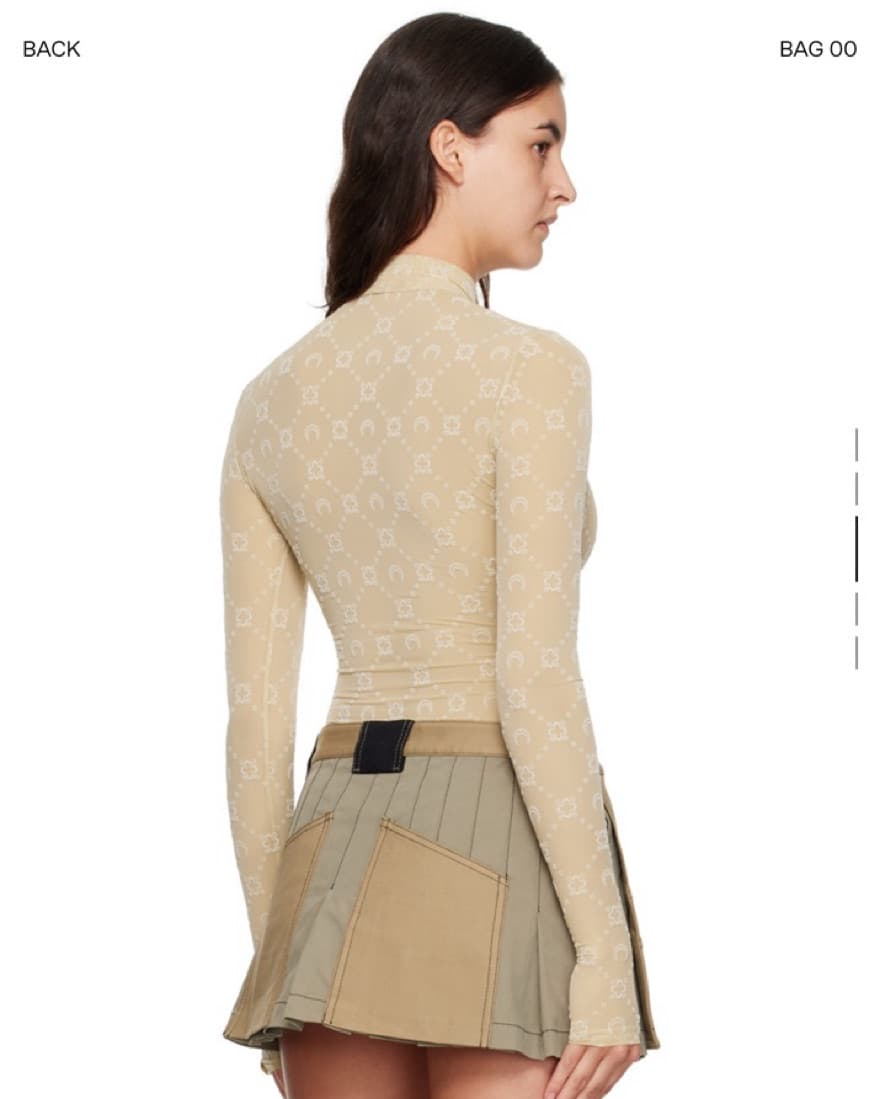 Marine Serre Beige Monogram Turtleneck  - Image 3