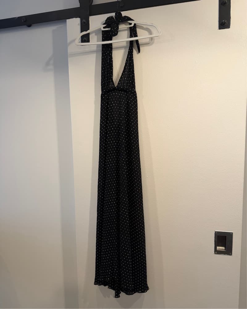 Polka Dot Halter Maxi Dress - Image 4