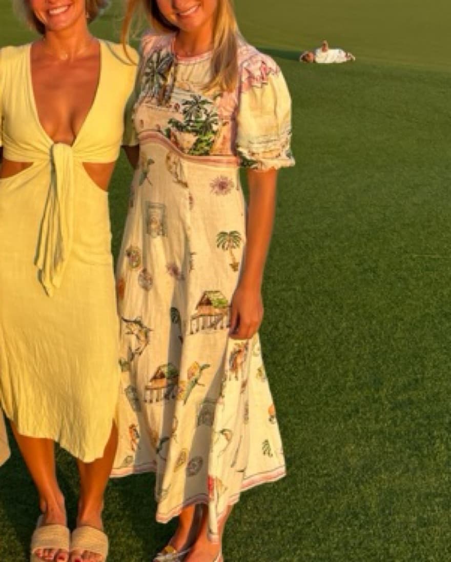 Alemais Sunset Printed Linen Midi Dress - Image 3