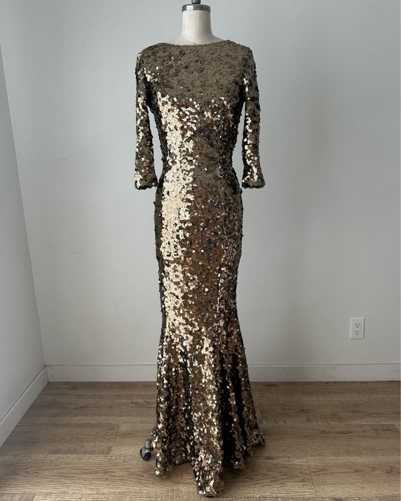 Gold Sequin Gown  - Image 3
