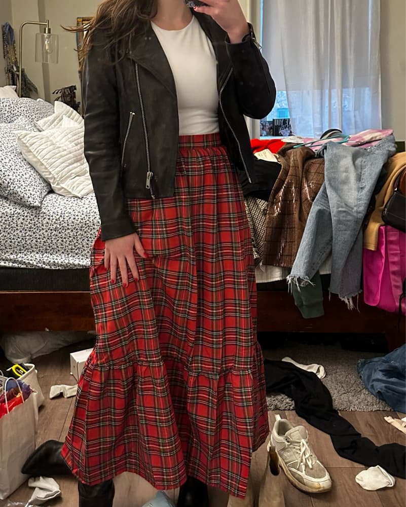 Plaid Midi Skirt - Image 2