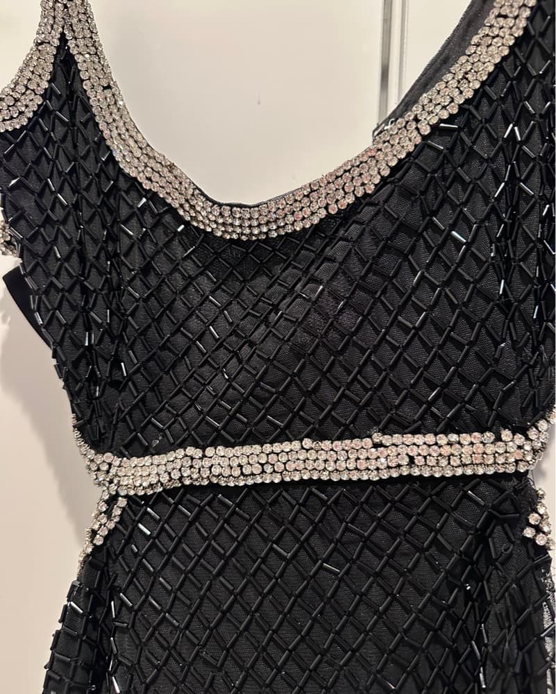 Mac Duggal Beaded Open Back Cut-out Gown - Image 5