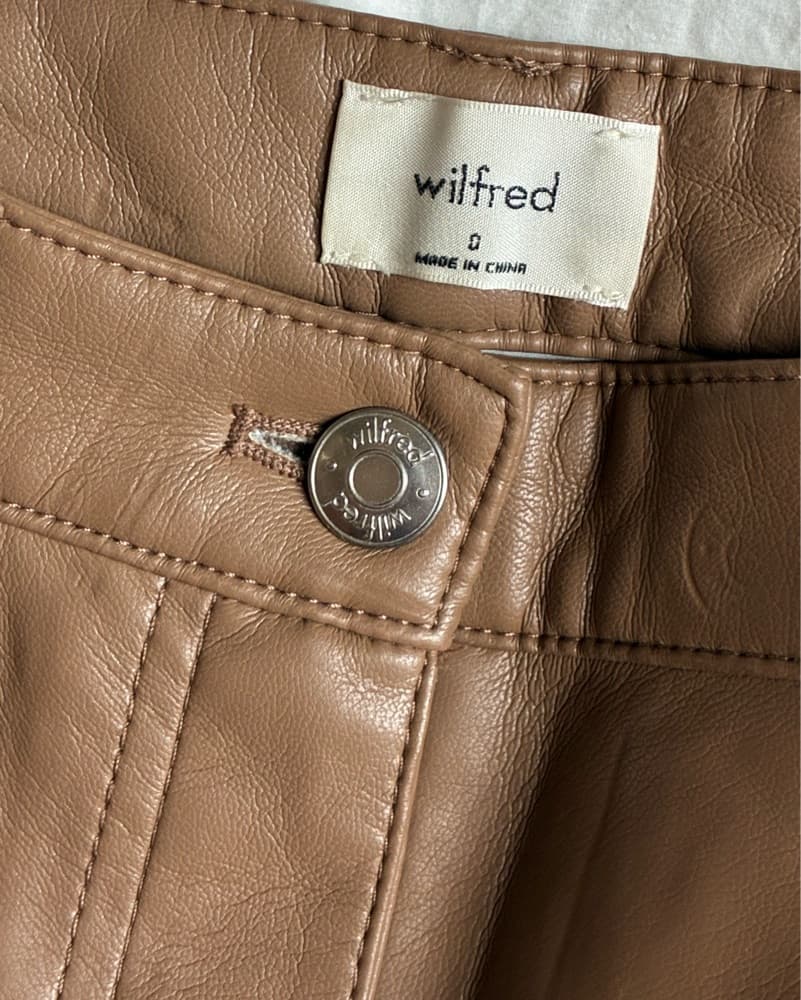 Tan Vegan Leather Melina Pants - Image 3