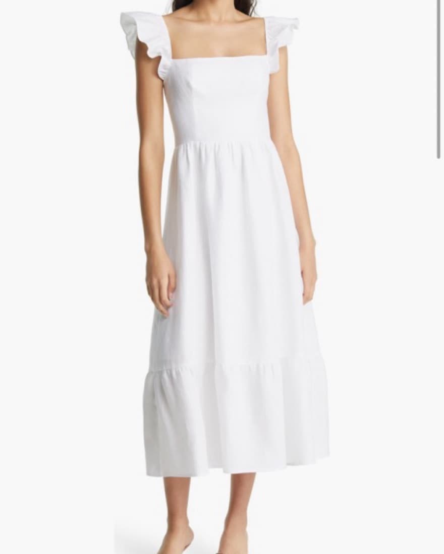 Reformation Lucila Ruffle Linen Dress - Image 1