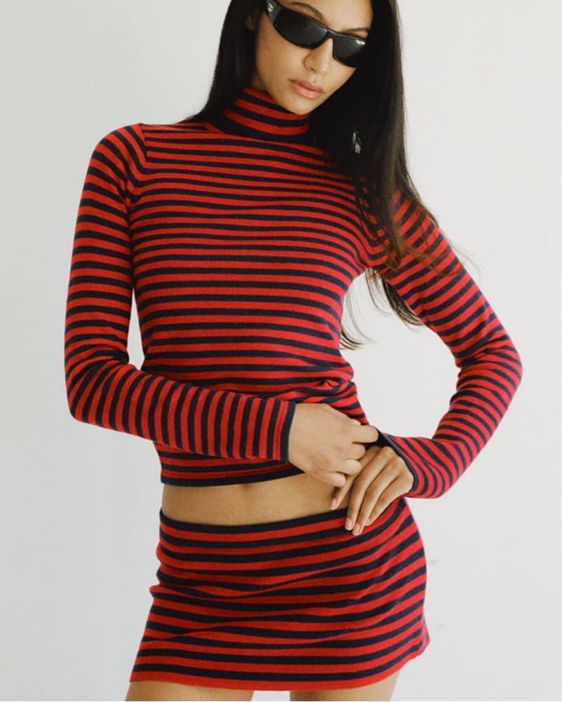 Frankies Bikinis Stripe Knit Set - Image 1