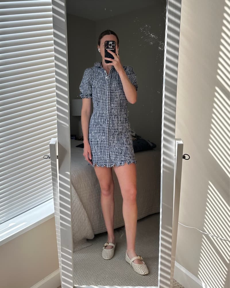 Gingham Check Puff Sleeve Mini Dress - Image 6