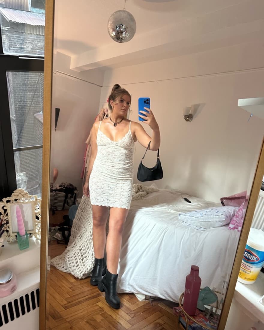 Sexy White Lace Mini Dress - Image 2