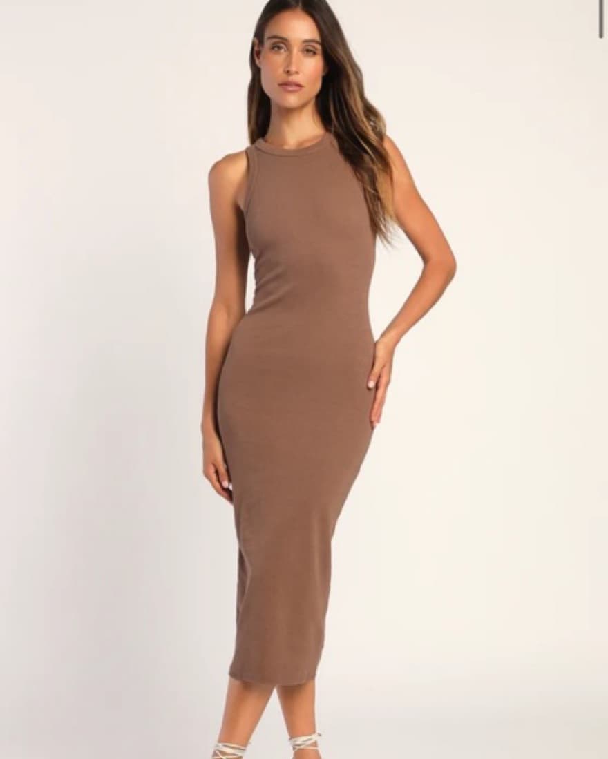 Lulus Ribbed Bodycon Midi Dress - Image 2