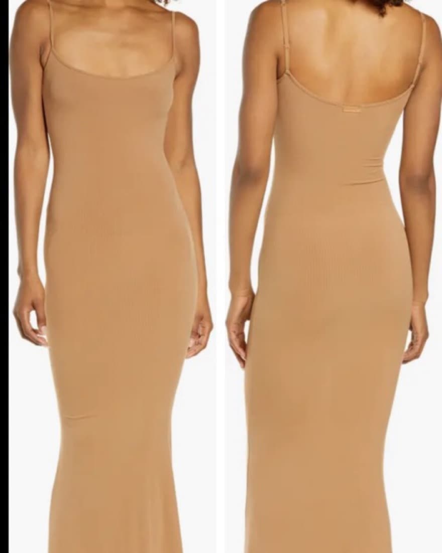 Skims Lounge Dress Long - Camel - Image 3