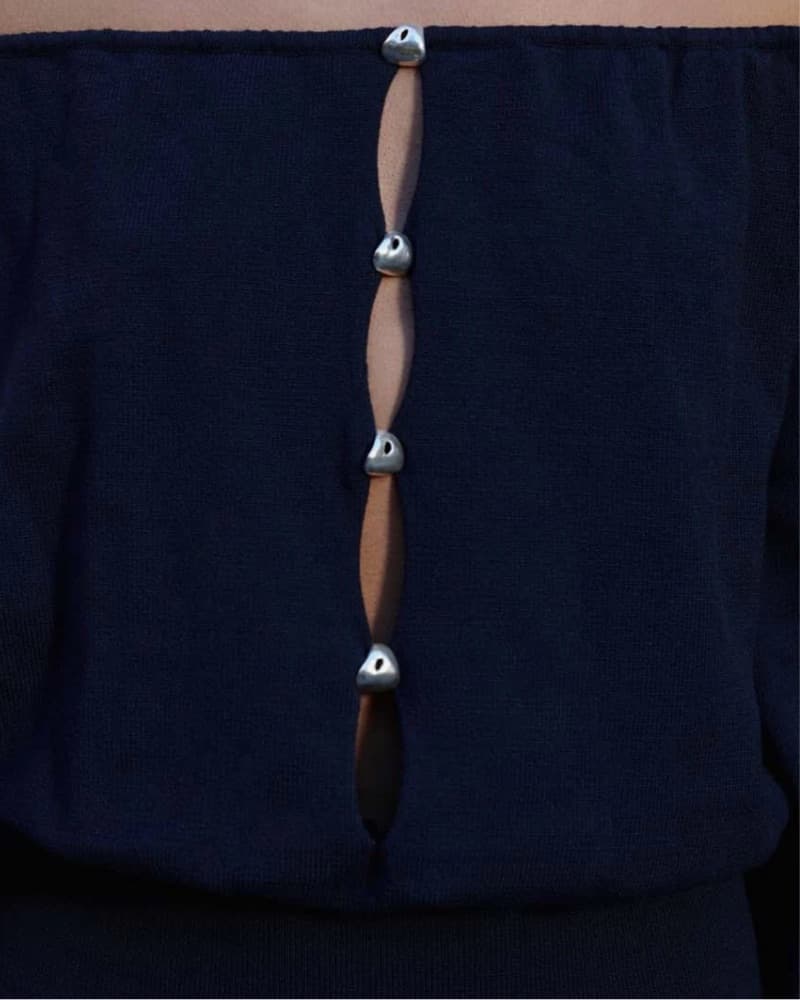Daiki Maxi Dress Navy  - Image 2