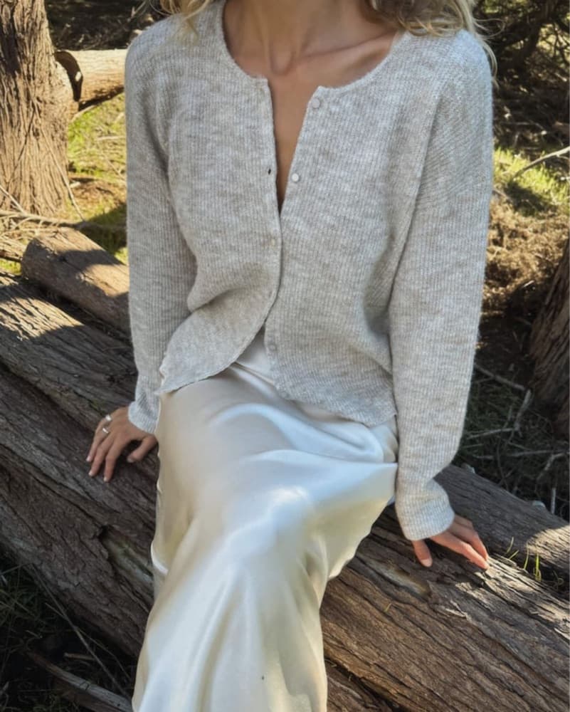Beige Cashmere Button Down Sweater  - Image 2