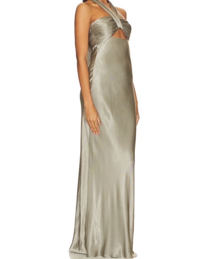 Shona Joy Ruched Halter Maxi Dress - Image 3
