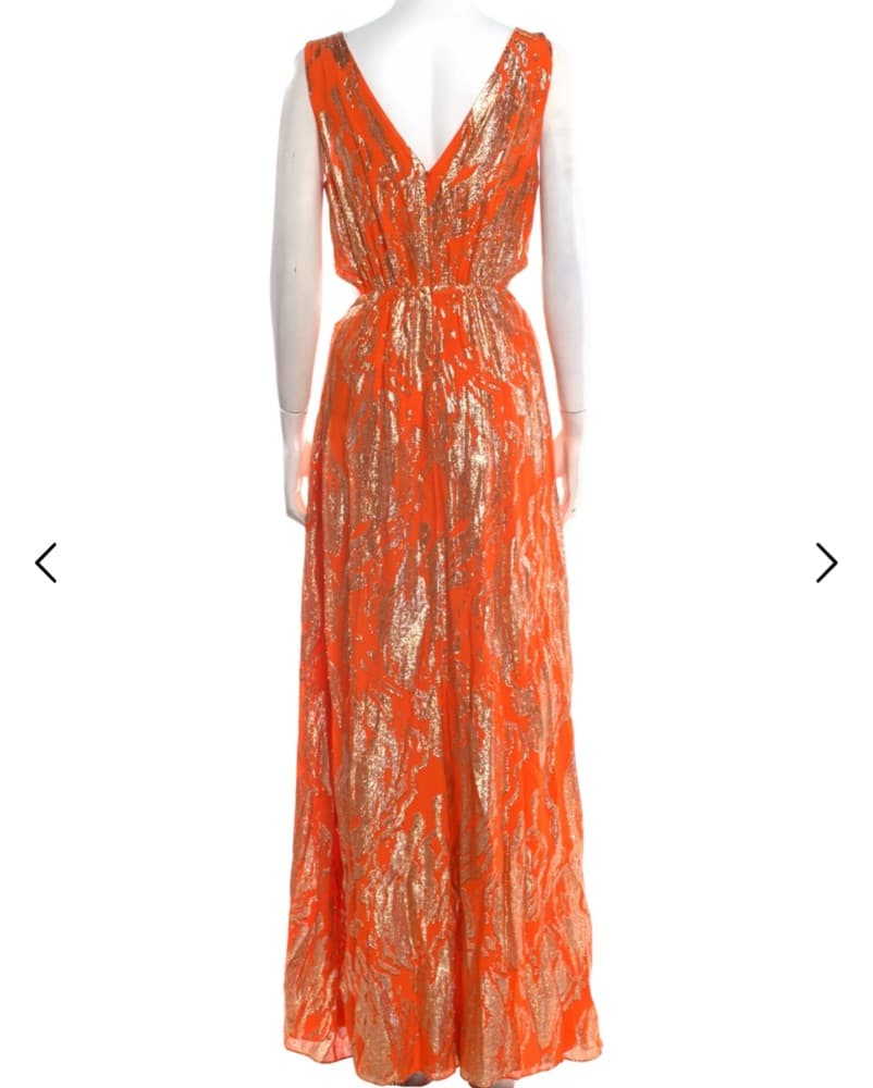 Ramy Brook Orange And Gold Maxi Dress - Image 2