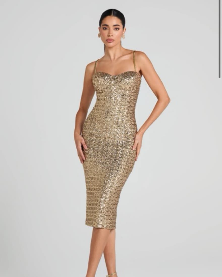 Nadine Merabi Nina Gold Dress  - Image 1