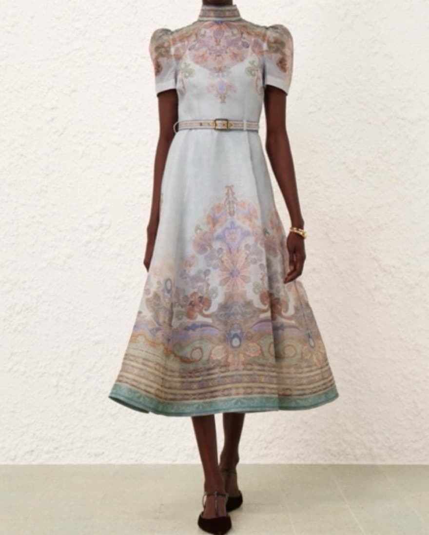 Zimmermann Eden Belted Midi Dress - Image 1