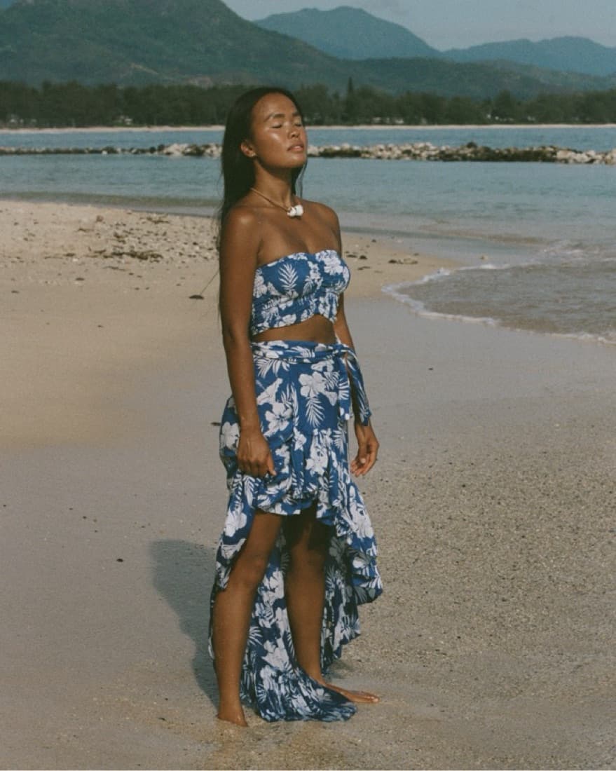Tiare Hawaii Floral Strapless Maxi Dress - Image 1