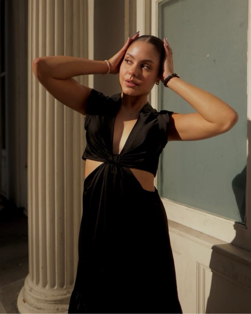 Jason Wu Cut Out Satin Midi Dress  - Image 1