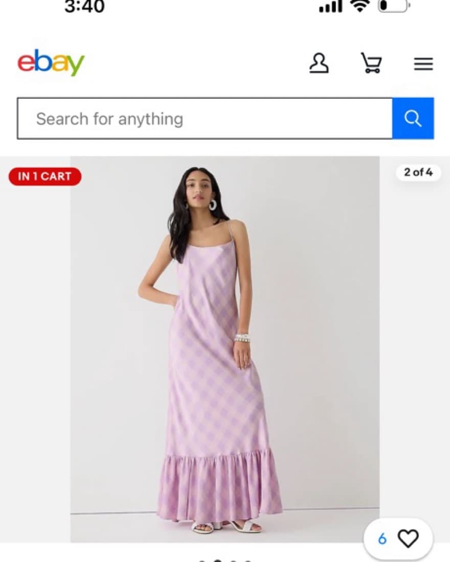 Lilac Gingham Maxi Dress - Image 4