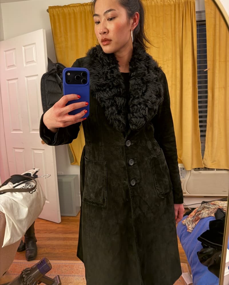 vintage fur leather coat - Image 4