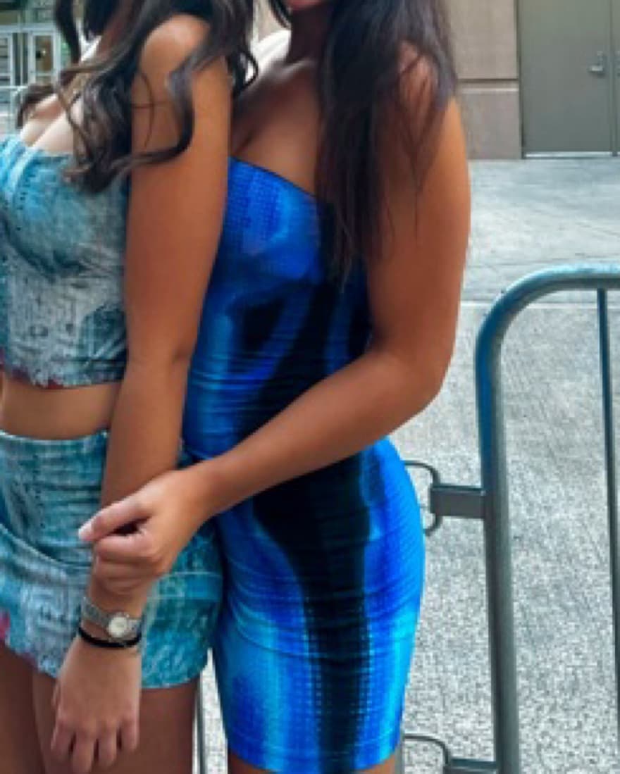  BRAND WHITE FOX Blue Bodycon - Image 2