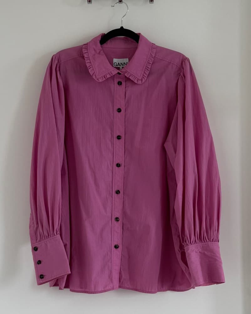 GANNI Pink Oversized Blouse - Image 1