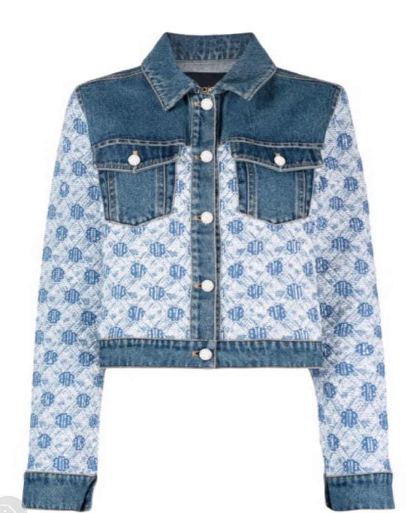 Maje Denim and Lace Patchwork Jacket - Image 1