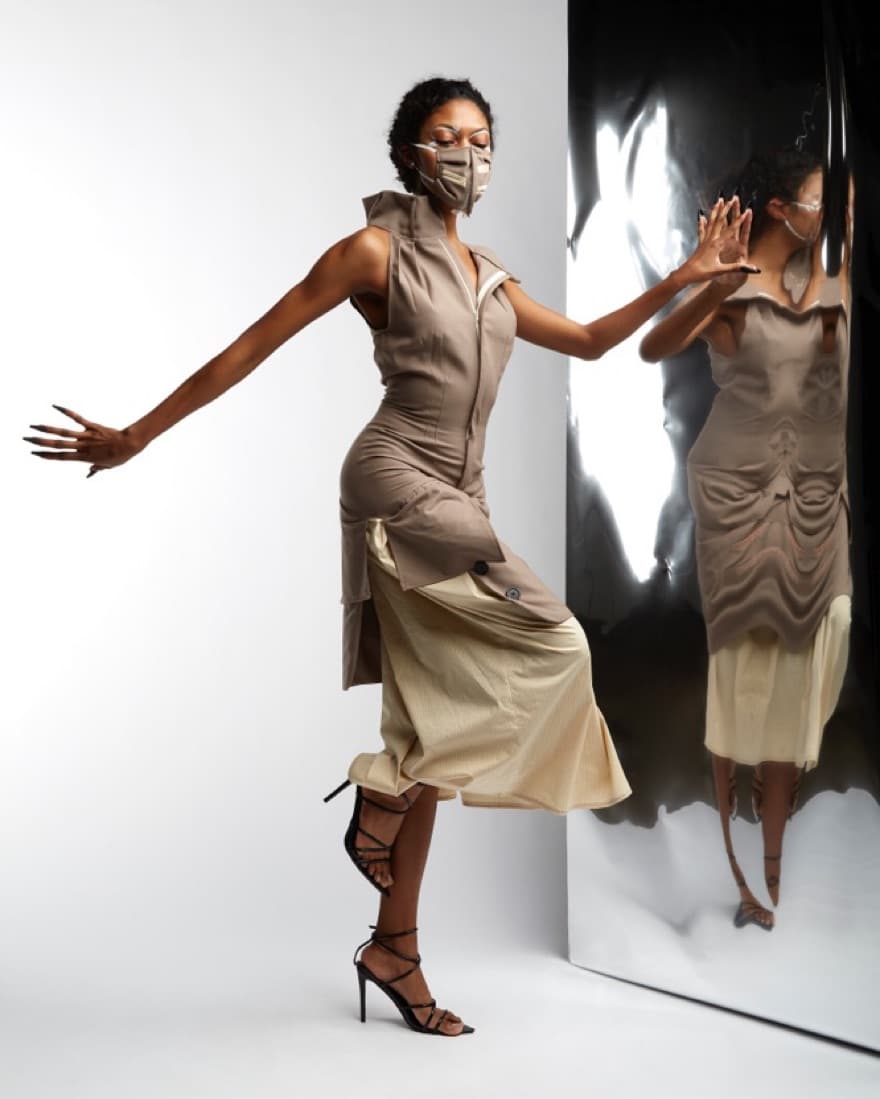 Deconstructed Suit Dress - Image 1