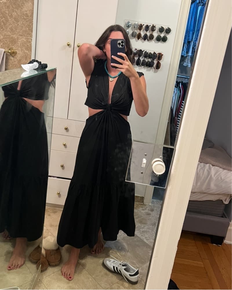 ALC Black Cutout Dress - Image 3