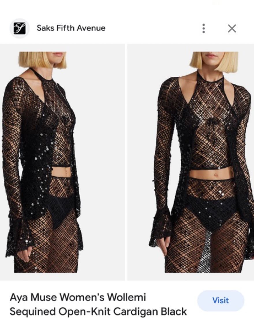 Aya Muse Sequin Cardigan Top - Image 2