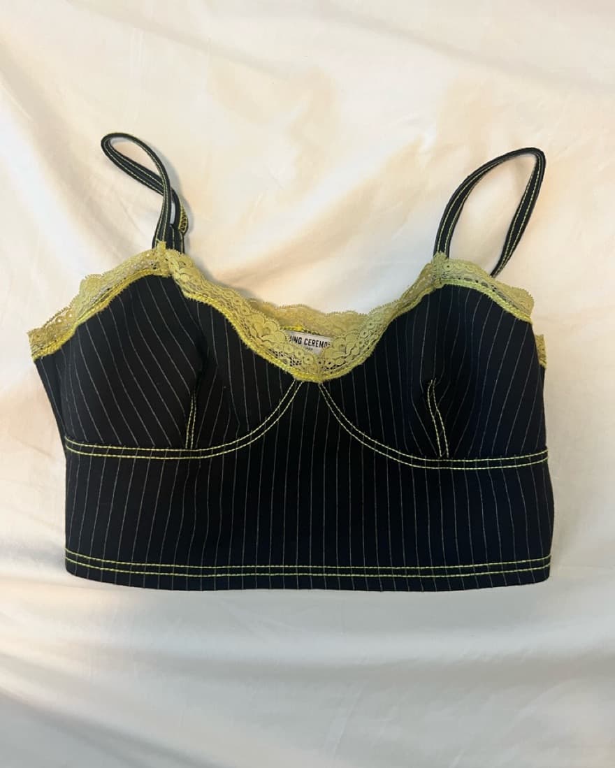 Opening ceremony lace trip crop top - Image 1