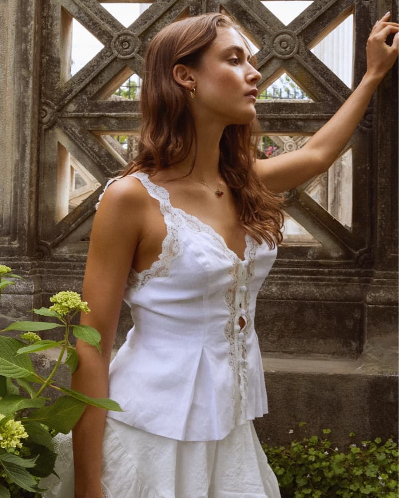 Linen lace Top  - Image 4