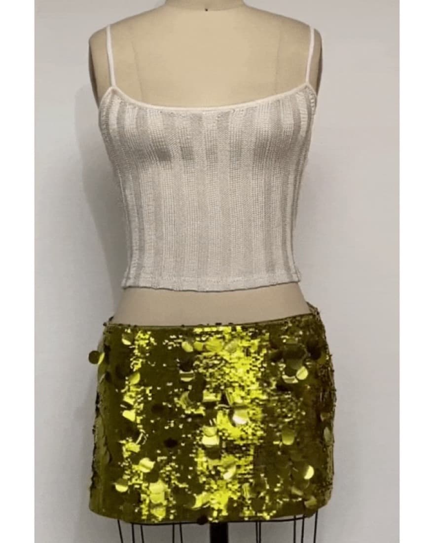 Danielle Guizio LowRise Paillette Skirt  - Image 2