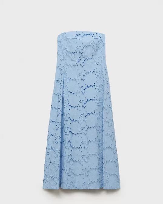 Blue Strapless Dress  - Image 1
