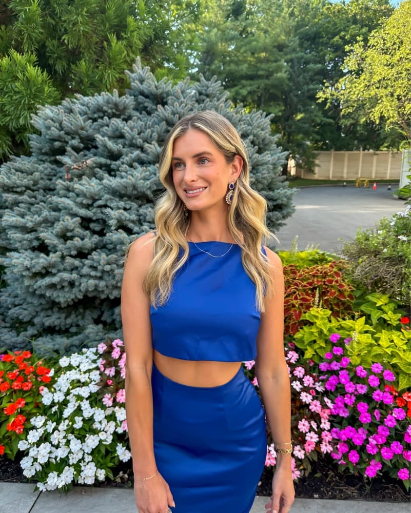 Vibrant Blue Wedding Guest Dress - Image 2