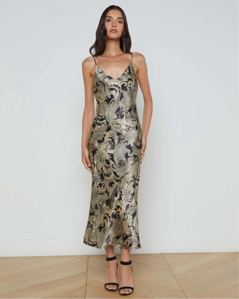 L’AGENCE Silk Midi Dress  - Image 1