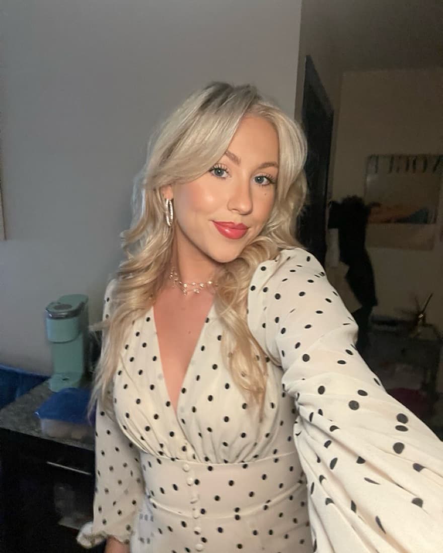 White Polka Dot Puff Sleeve Mini Dress - Image 2