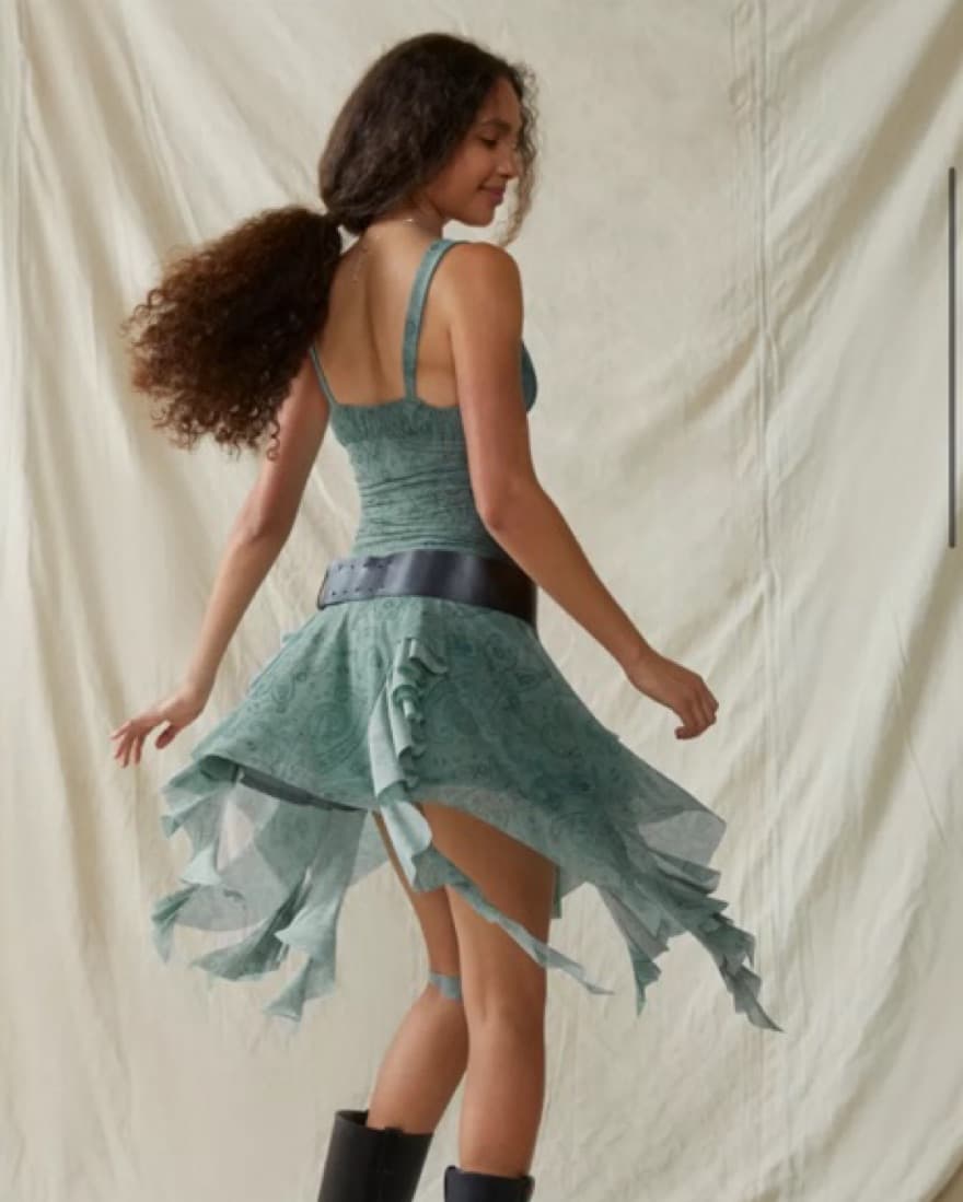 Kimchi Blue Ilana Mesh Drapey Mini Dress - Image 3
