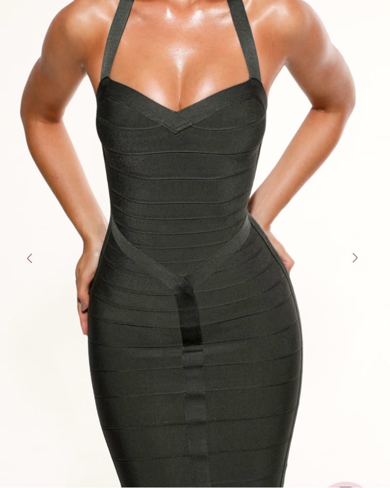 House Of CB Emerald Bandage Dress - Image 2