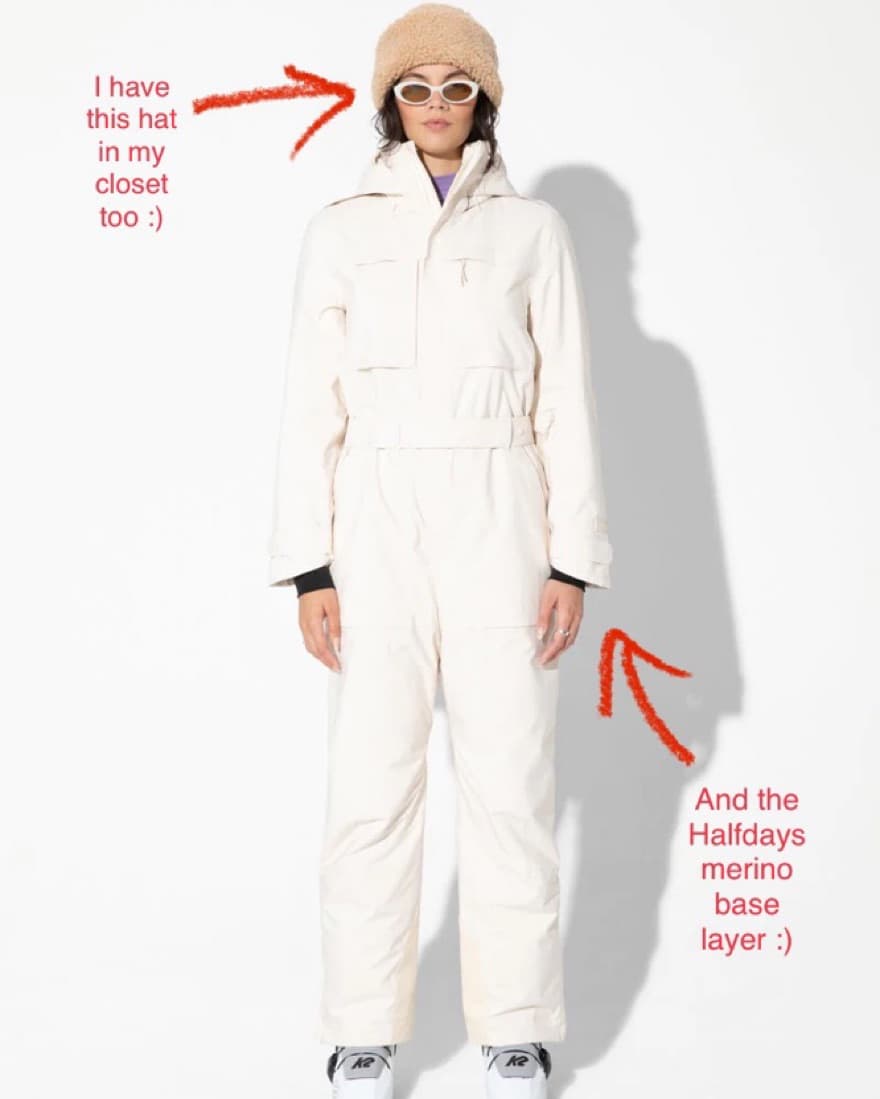 Halfdays Ski Suit In Oatmeal  - Image 2