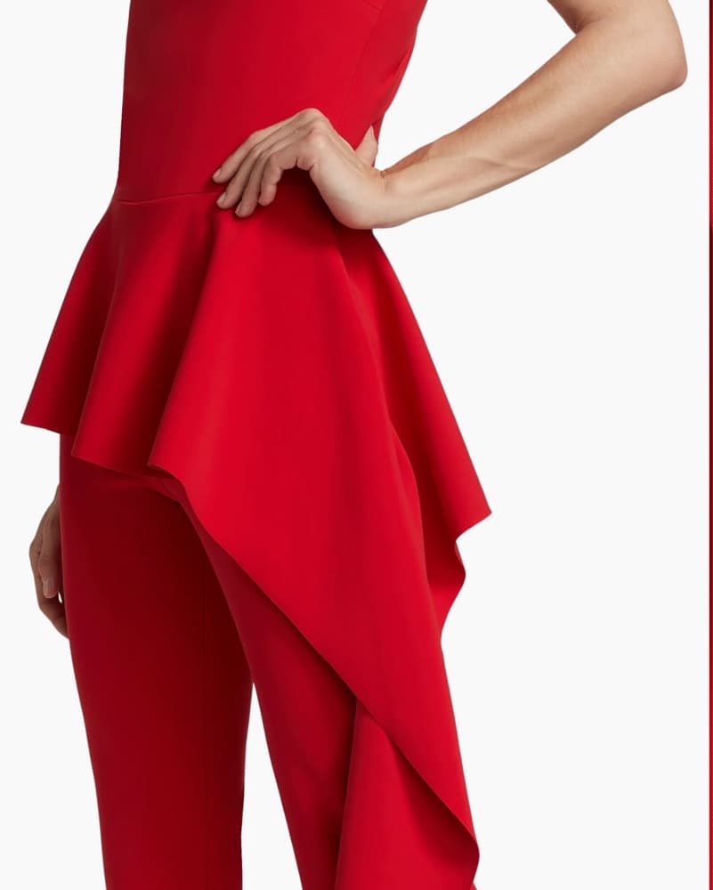 Stunning One-Shoulder Red Jumpsuit - Image 5