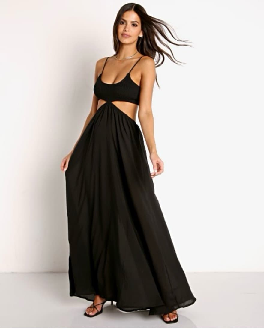 Indah Black Maxi Dress - Image 1