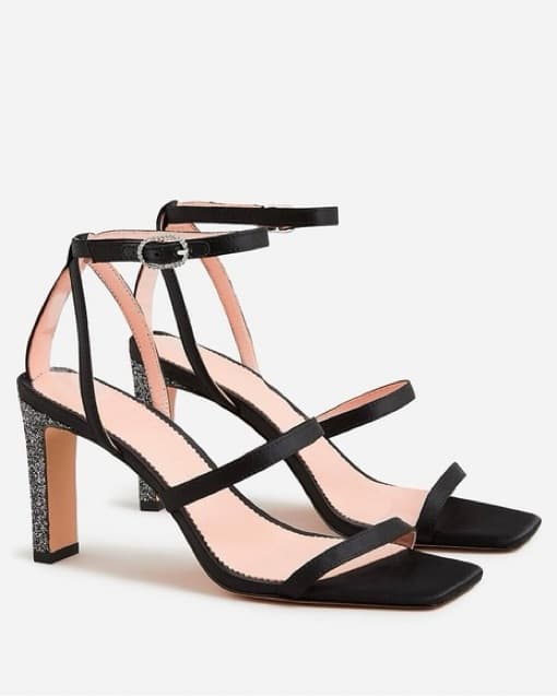 Strappy Sandals With Glitter Heel - Image 1
