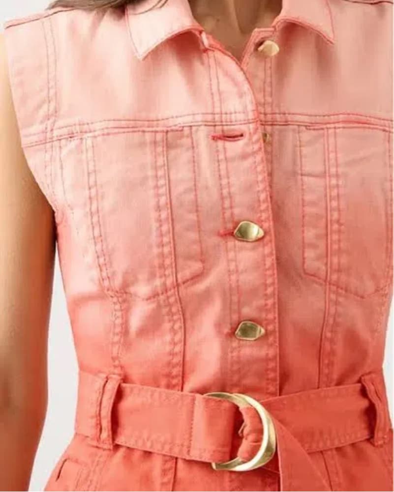 Aje Peach Denim Dress  - Image 2