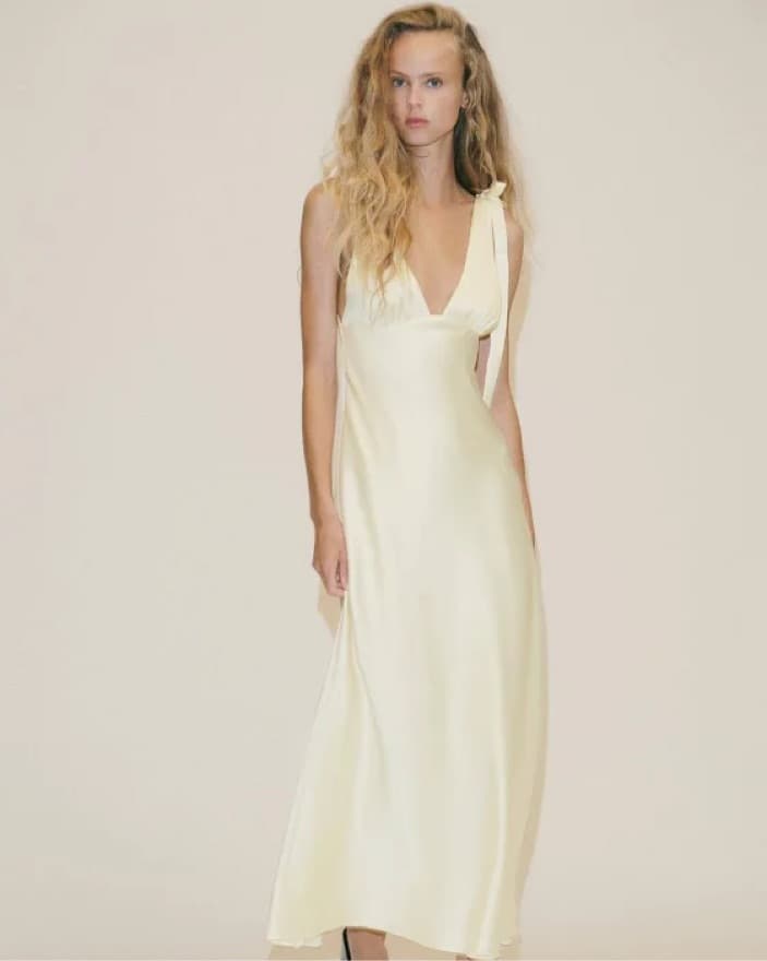 Silk Butter Yellow Midi Dress - Image 4