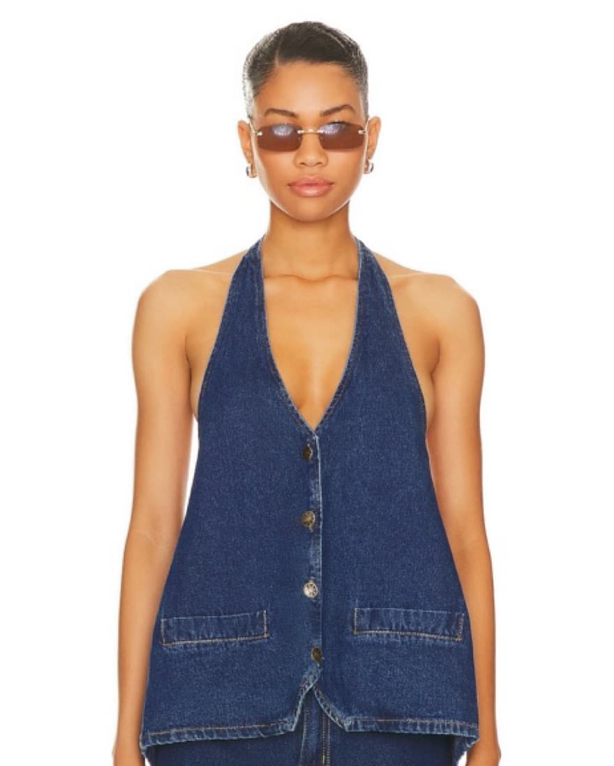 Denim Halter Top - Image 1