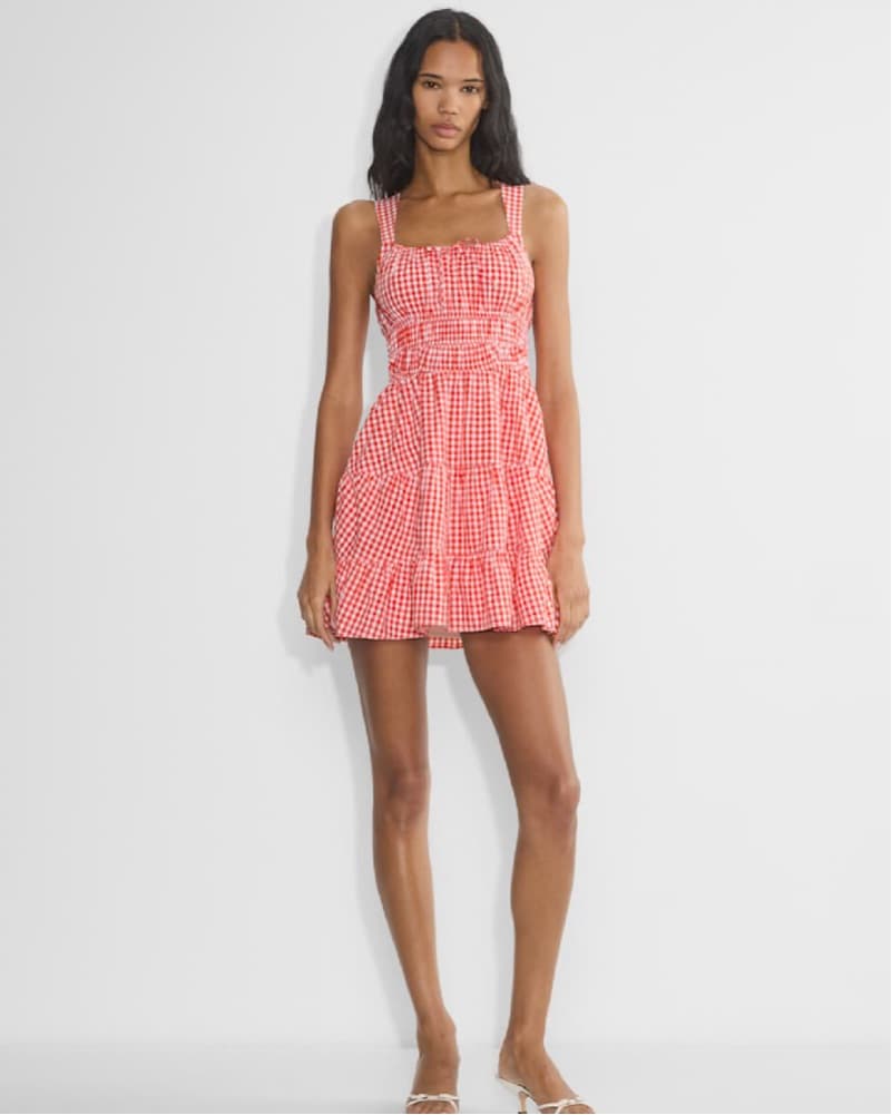 Red Gingham Mini Dress - Image 2