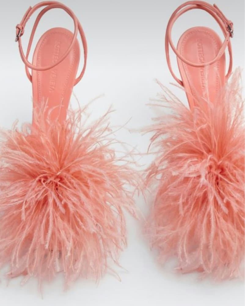 BOTTEGA VENETA Coral Feather Sandals - Image 3