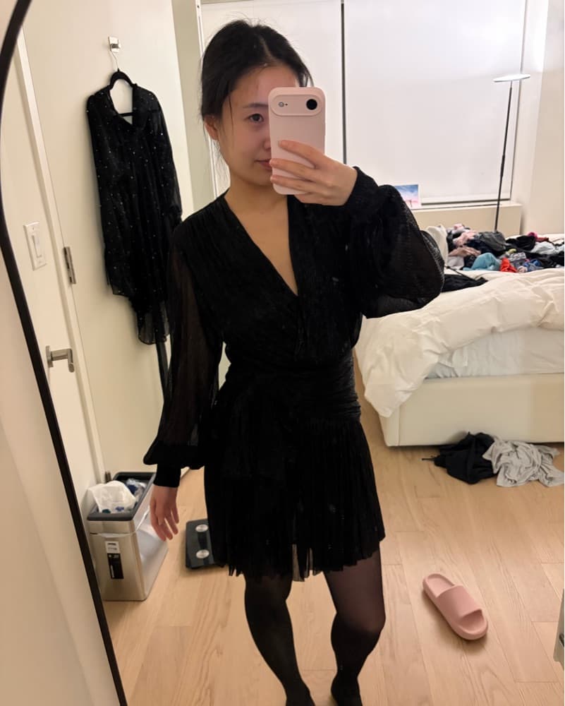 Maje Long Sleeve Min Dress - Black Sz 36 - Image 3