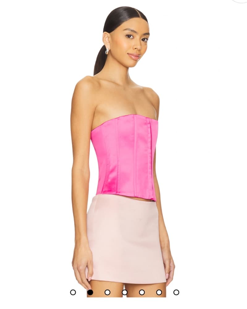 Guizio Satin Corset In True Pink - Image 3