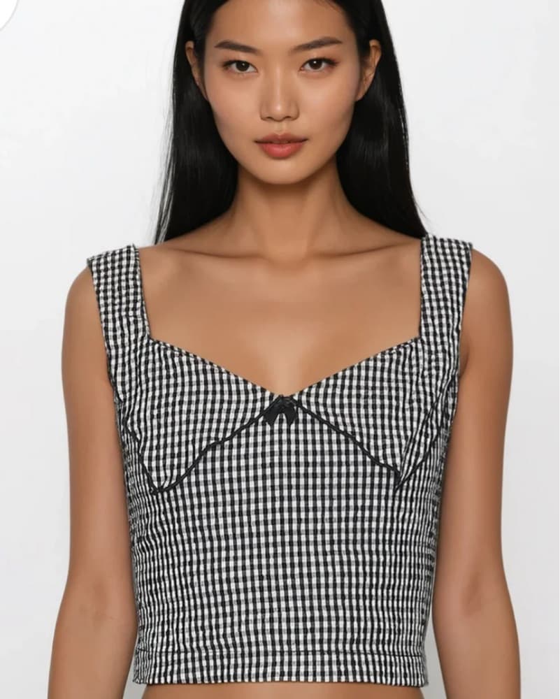 Gingham Cropped Top - Image 1
